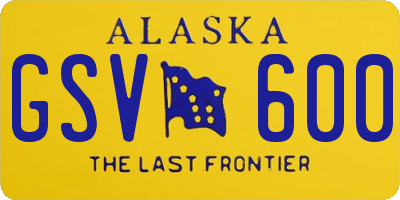 AK license plate GSV600