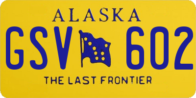 AK license plate GSV602