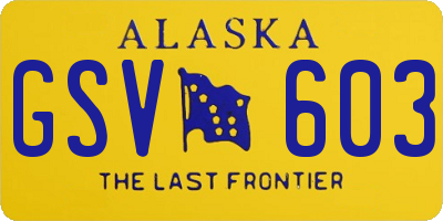 AK license plate GSV603