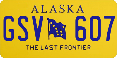 AK license plate GSV607