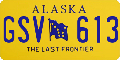 AK license plate GSV613