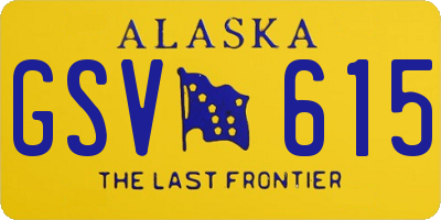 AK license plate GSV615