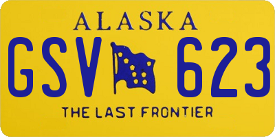 AK license plate GSV623