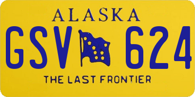AK license plate GSV624