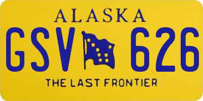 AK license plate GSV626