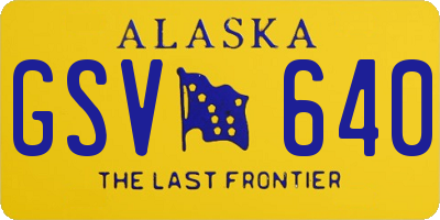 AK license plate GSV640