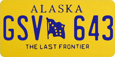 AK license plate GSV643