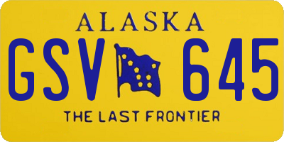 AK license plate GSV645