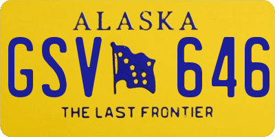 AK license plate GSV646