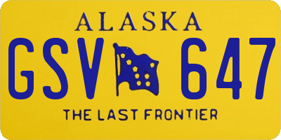 AK license plate GSV647