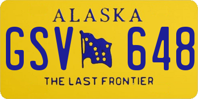 AK license plate GSV648