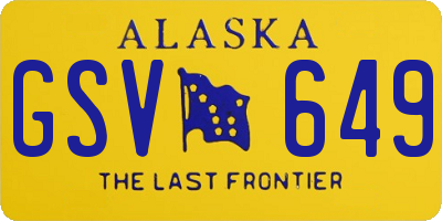 AK license plate GSV649