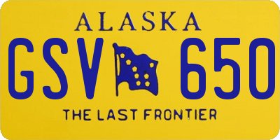 AK license plate GSV650