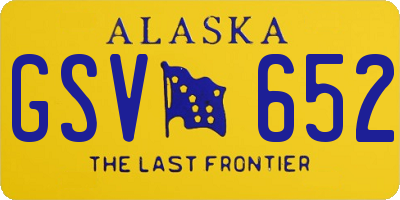 AK license plate GSV652