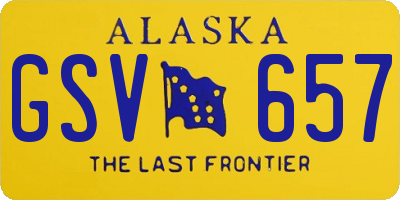 AK license plate GSV657