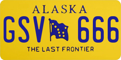 AK license plate GSV666