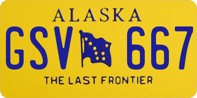 AK license plate GSV667