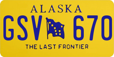 AK license plate GSV670