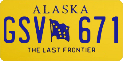 AK license plate GSV671