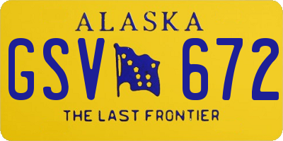 AK license plate GSV672