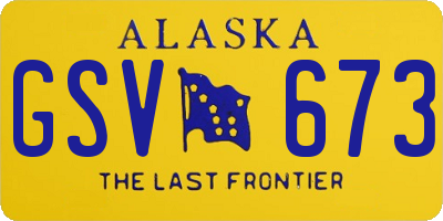 AK license plate GSV673