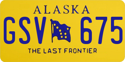 AK license plate GSV675