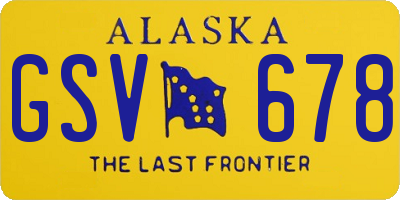 AK license plate GSV678