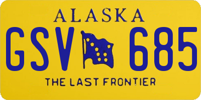 AK license plate GSV685