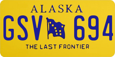 AK license plate GSV694