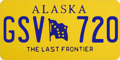 AK license plate GSV720