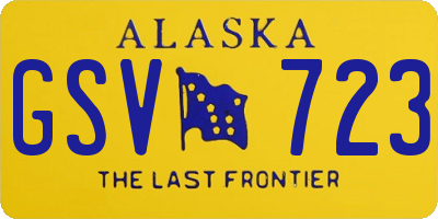 AK license plate GSV723