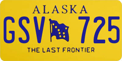 AK license plate GSV725