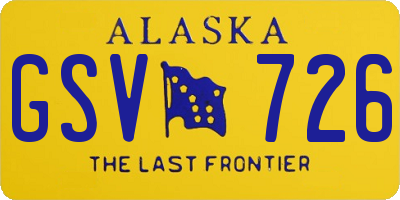 AK license plate GSV726