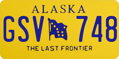 AK license plate GSV748