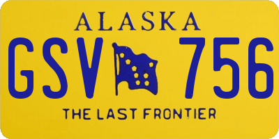 AK license plate GSV756