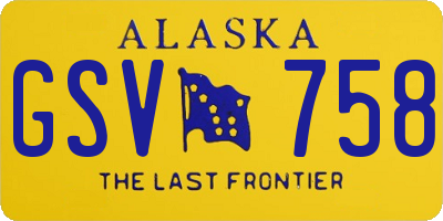 AK license plate GSV758