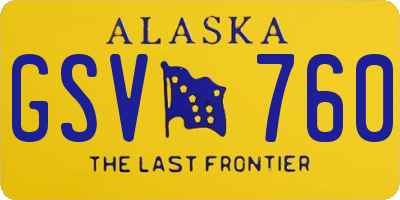 AK license plate GSV760