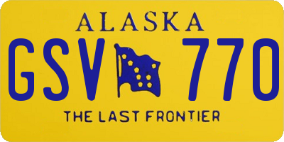 AK license plate GSV770