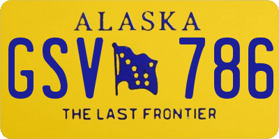 AK license plate GSV786