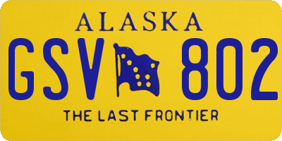 AK license plate GSV802