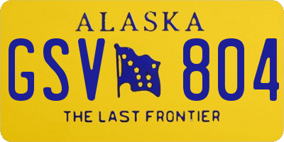 AK license plate GSV804
