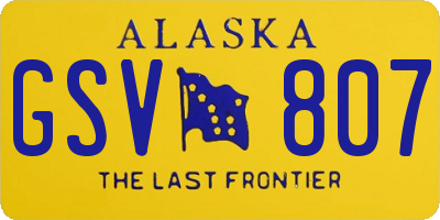 AK license plate GSV807