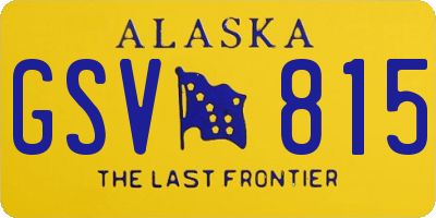 AK license plate GSV815
