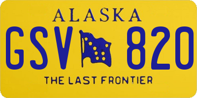 AK license plate GSV820