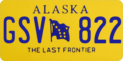 AK license plate GSV822