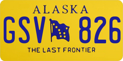 AK license plate GSV826