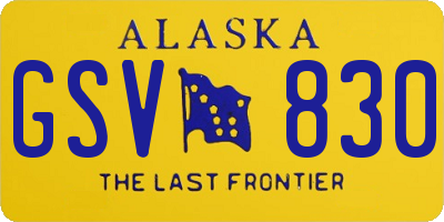 AK license plate GSV830