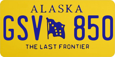 AK license plate GSV850