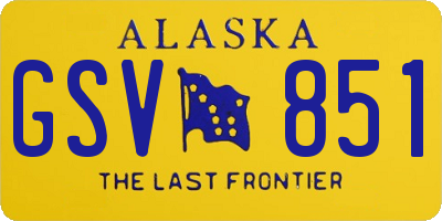 AK license plate GSV851