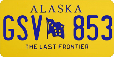 AK license plate GSV853